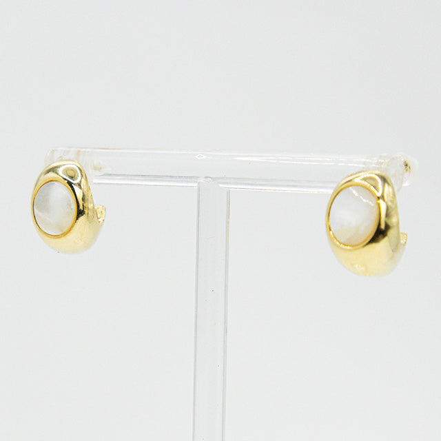 Mini Aros Dorados con Piedra Blanca