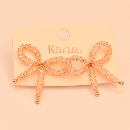 Aretes Lazo Brillante Dorado