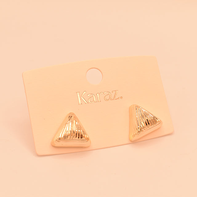 Pendientes Triángulo Dorado con Relieve
