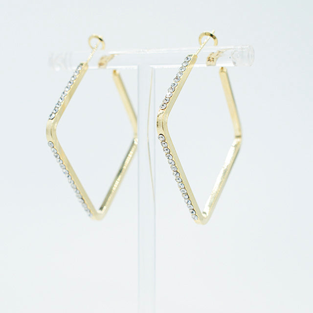 Pendientes Rombos Dorados con Cristales