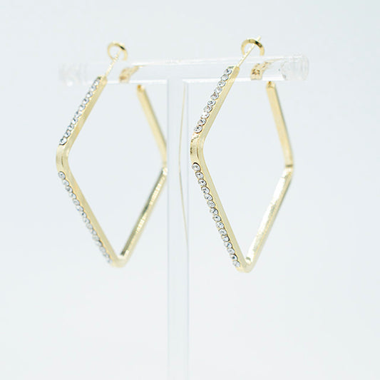 Pendientes Rombos Dorados con Cristales