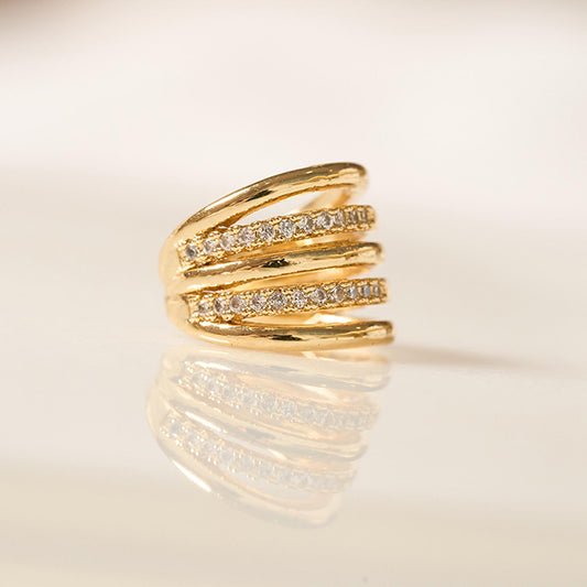 Earcuff Brillo Dorado Multibanda