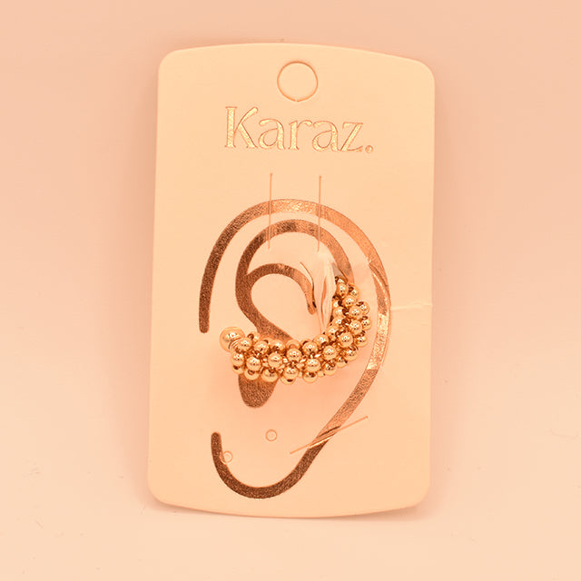 Earcuff Bolitas Doradas | Sin Perforación