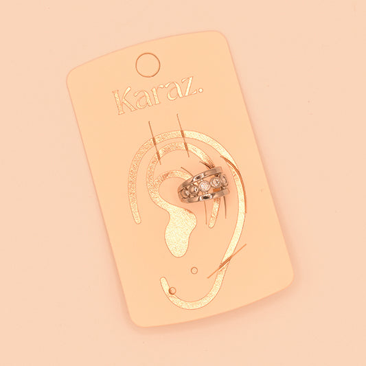 Earcuff Doble Banda con Brillos