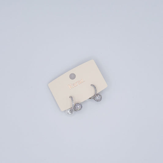 Pendientes Aro Brillante con Perla