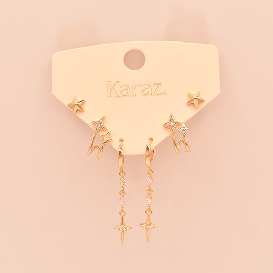 Set de Pendientes TOPO Estrellas Brillantes