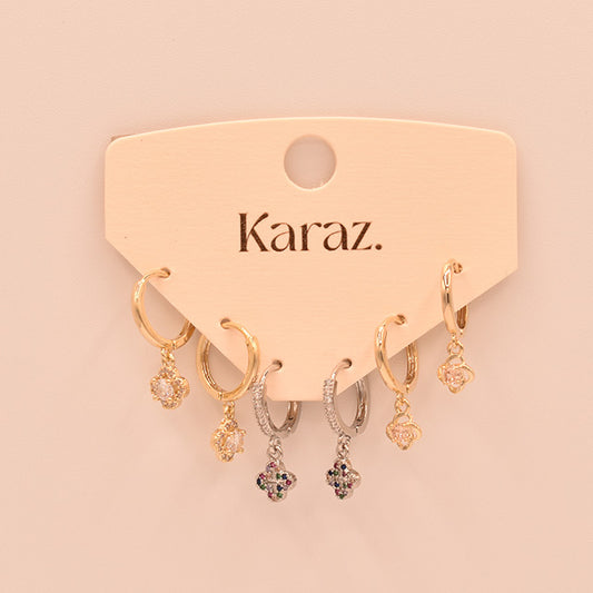 Set de Pendientes Aro y Trébol TOPO