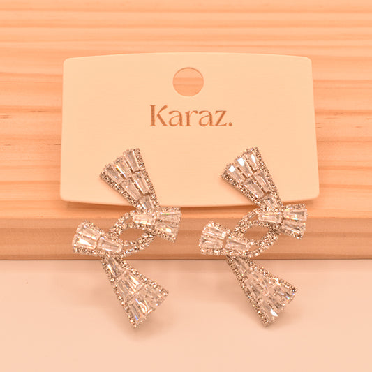 Aretes Lazo de Cristales Deslumbrantes
