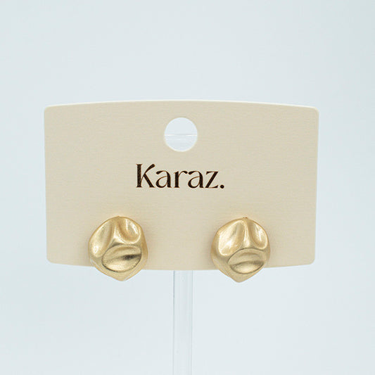 Pendientes Stud Irregulares Dorados Mate