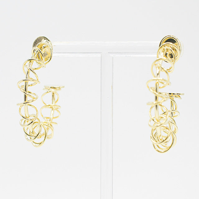 Aretes Aro Espiral Dorados | Diseño Único