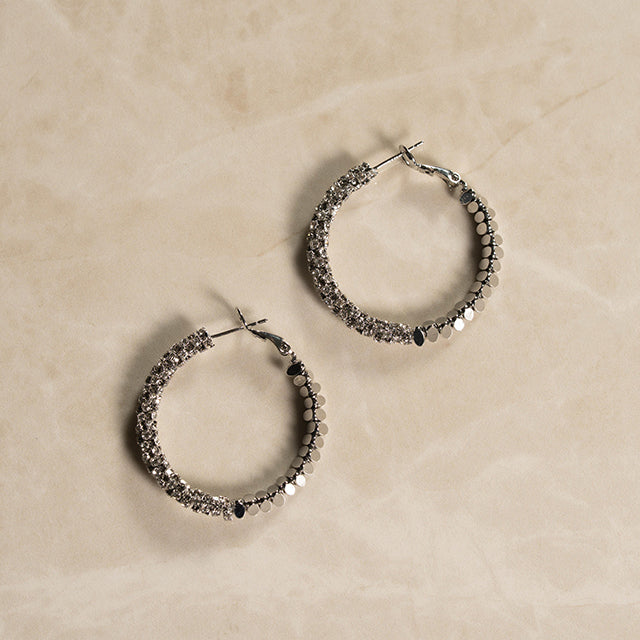 Aros Brillo y Textura Plata