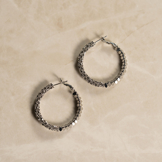 Aros Brillo y Textura Plata