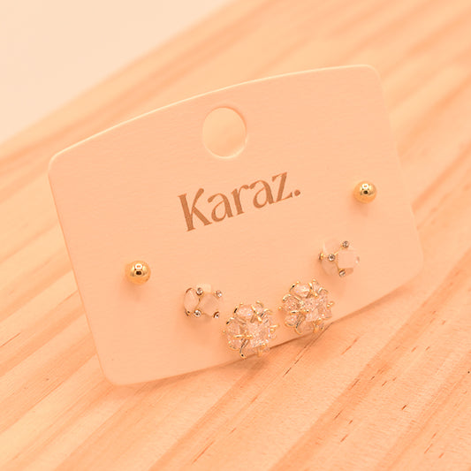 Set de Pendientes Topo Brillante