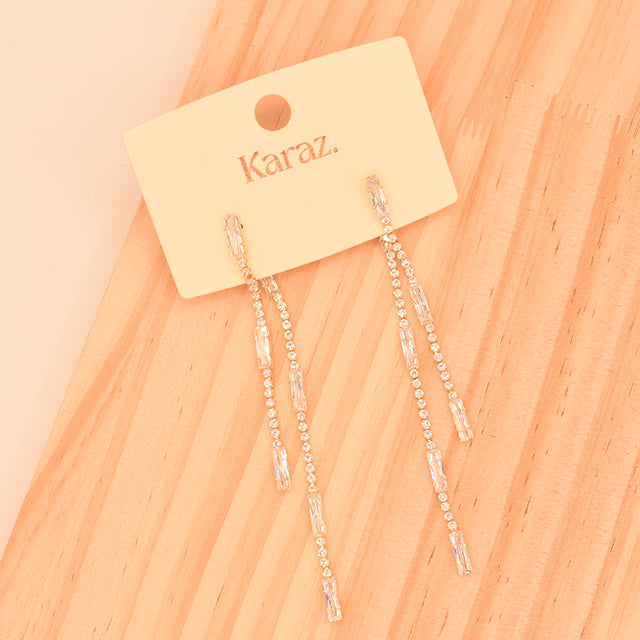 Aretes Largos de Pedrería Brillante