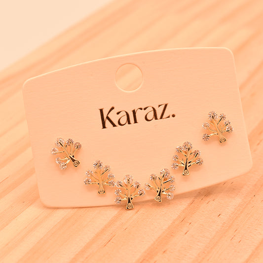 Set de Pendientes Topo Árbol de la Vida Brillante