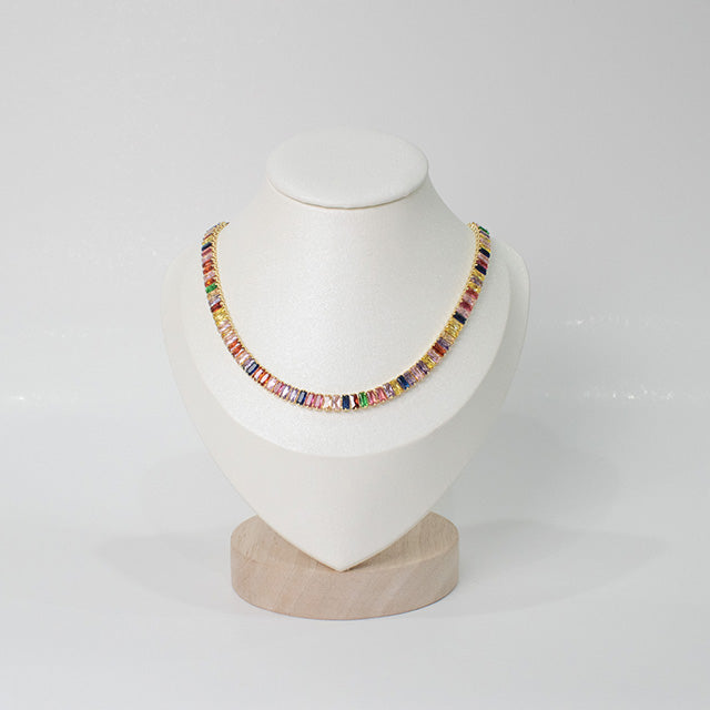 Collar Arcoíris de Piedras Multicolor