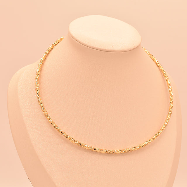 Choker Texturizado Dorado y Plateado