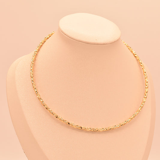 Choker Texturizado Dorado y Plateado