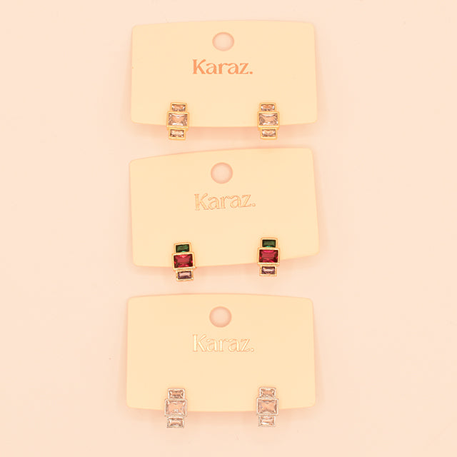 Aretes Mini Gemas Rectangulares | Brillo Sutil