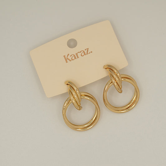 Aretes Aros Entrelazados Dorados