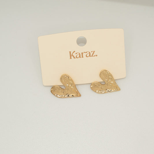 Aretes Corazón Irregular Dorados