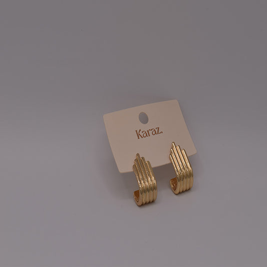 Aretes Aros Dorados Estriados | Elegancia Moderna