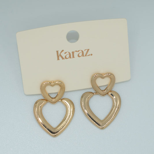 Pendientes Corazones Dobles Dorados
