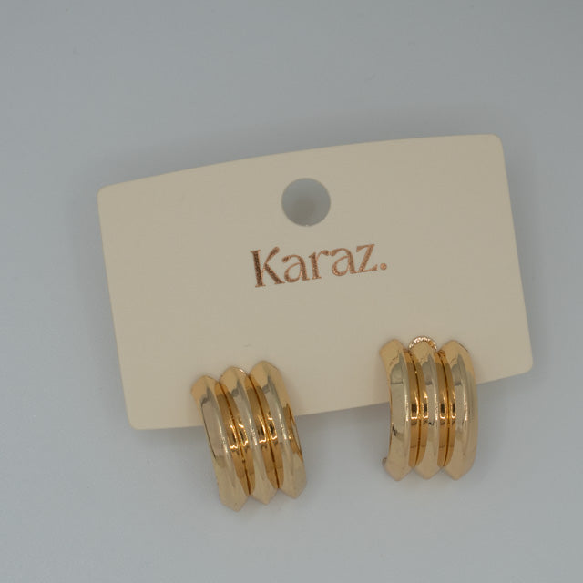 Pendientes Aros Dorados Acanalados Karaz