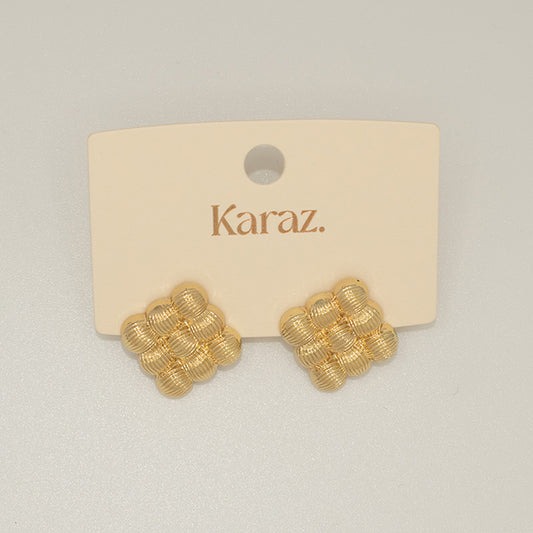 Aretes Dorados con Textura Acolchada