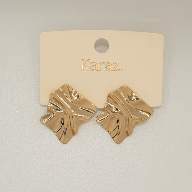 Aretes Ondulados Dorados Karaz