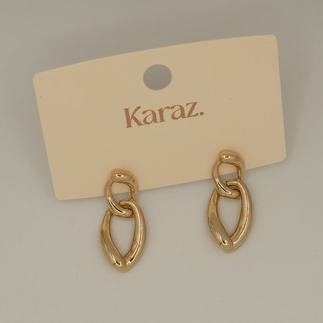 Pendientes Eslabones Ovalados Dorados Karaz