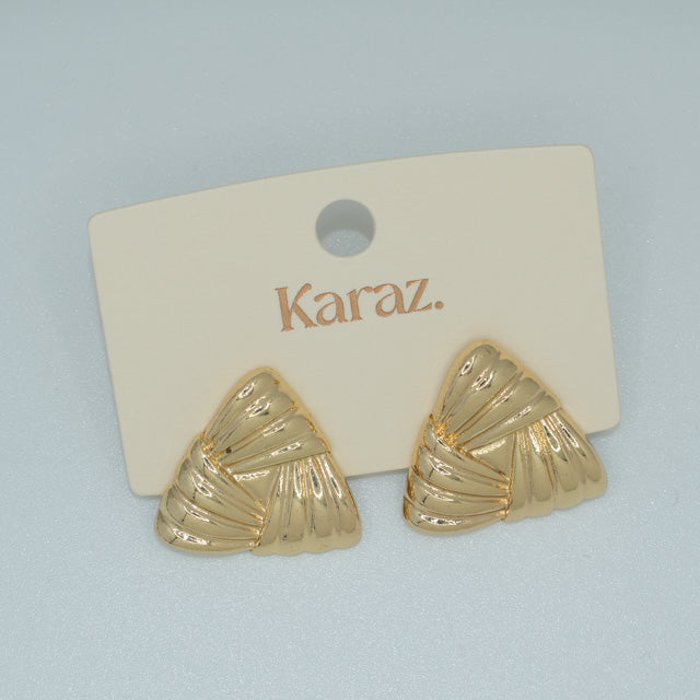 Pendientes Triángulo Dorado Texturizado Karaz