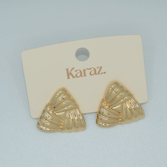 Pendientes Triángulo Dorado Texturizado Karaz
