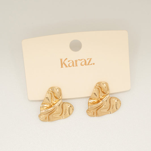 Aretes Corazón Irregular Dorados