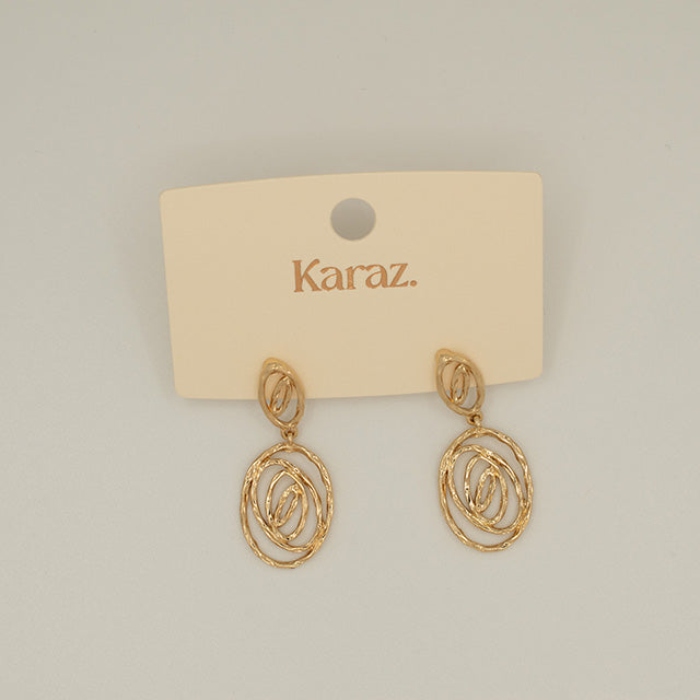 Aretes Espiral Abstracto Dorados Karaz