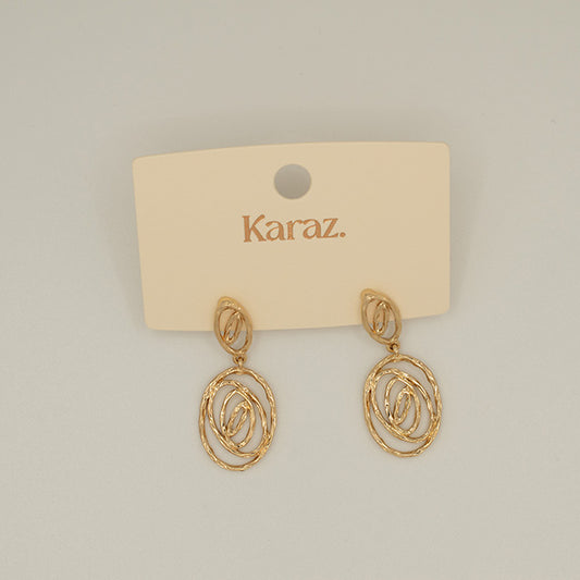 Aretes Espiral Abstracto Dorados Karaz