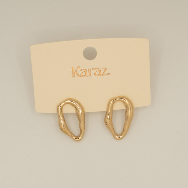 Aretes de Formas Orgánicas Doradas