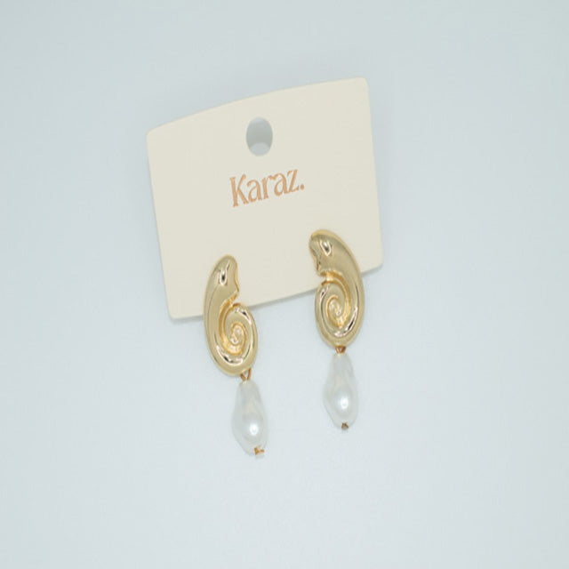 Aretes Espiral con Perla Barroca | Elegancia Dorada