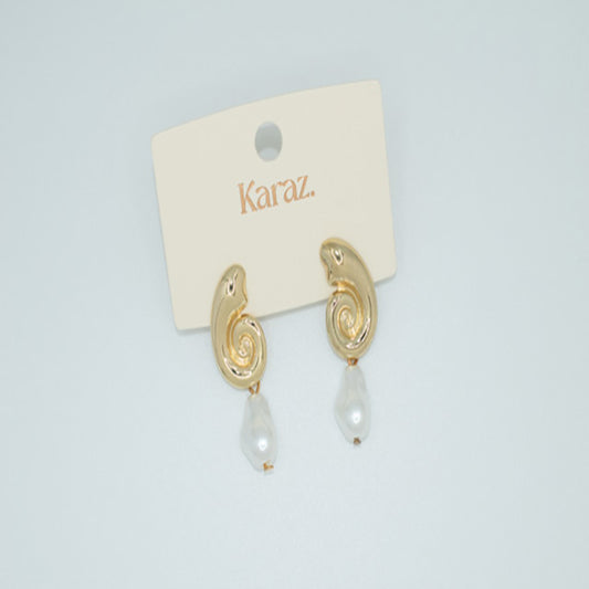 Aretes Espiral con Perla Barroca | Elegancia Dorada