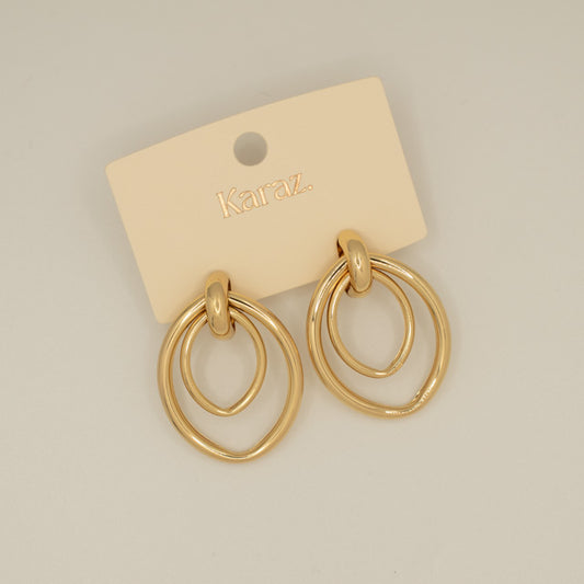Pendientes Doble Aro Irregular Dorados