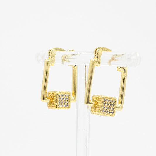 Pendientes Geométricos Dorados con Brillo