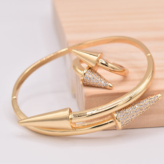 Pulsera Puntas Brillantes Dorada