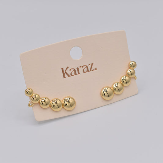 Aretes Trepadores de Bolas Doradas