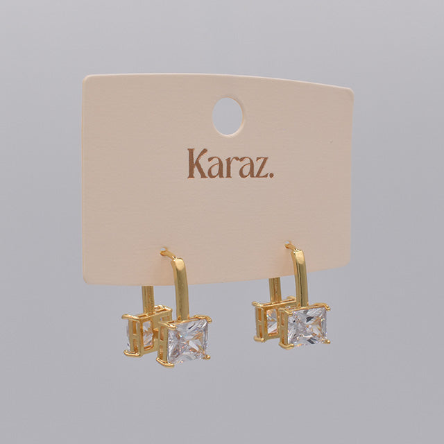 Pendientes Aro Cuadrado Brillante Oro