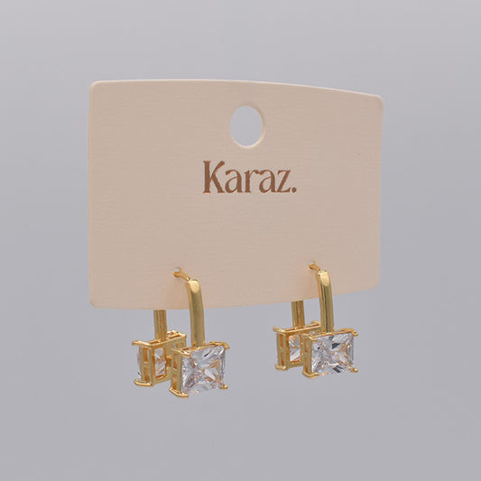 Pendientes Aro Cuadrado Brillante Oro
