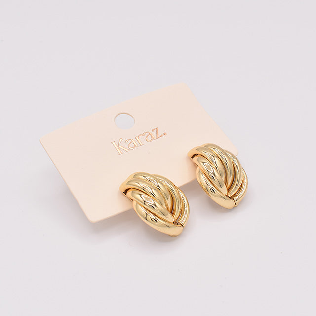 Aretes Nudo Trenzado Dorados