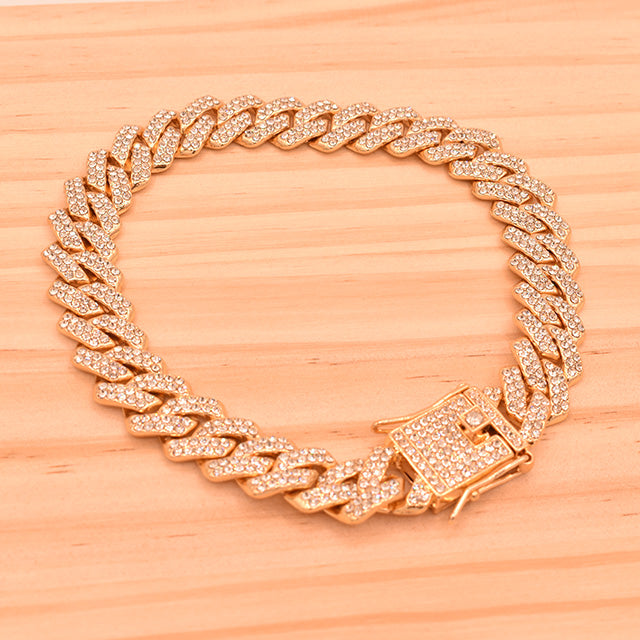Pulsera Cubana Glamour con Cristales
