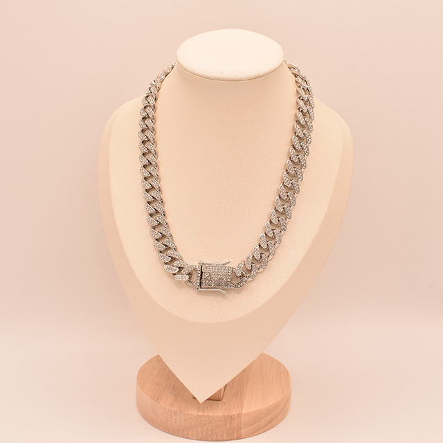 Collar Cadena Cubana Brillante