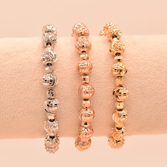 Pulsera Esferas Texturizadas Brillo