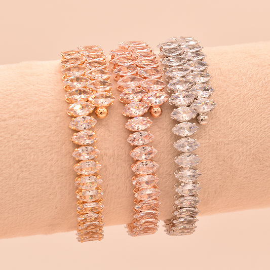 Pulsera Brillo Marquise | Oro, Plata y Oro Rosa